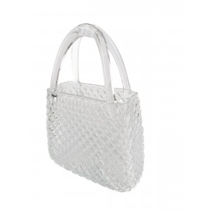 Skleněná váza ve tvaru kabelky 28 cm