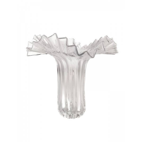 Skleněná váza s vroubky 25 cm