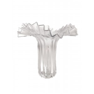 Skleněná váza s vroubky 25 cm