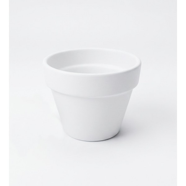 Keramický květináč WHITE GLOSS, průměr 11 cm