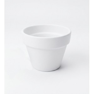 Keramický květináč WHITE GLOSS, průměr 13 cm