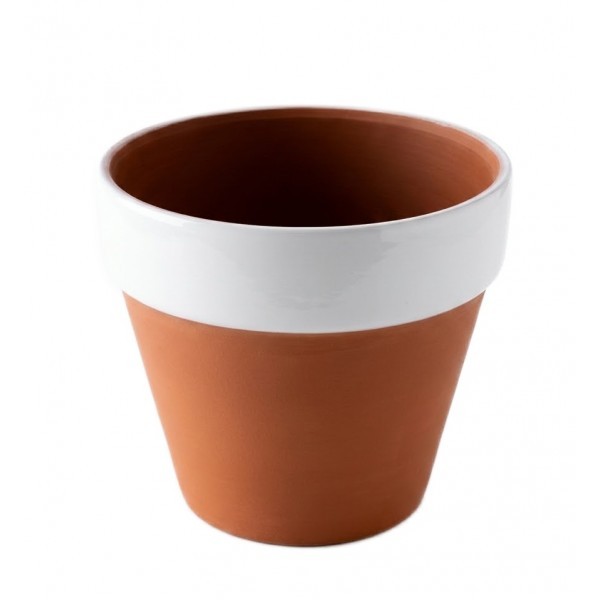 Keramický květináč Duo terakota, průměr 16,5 cm