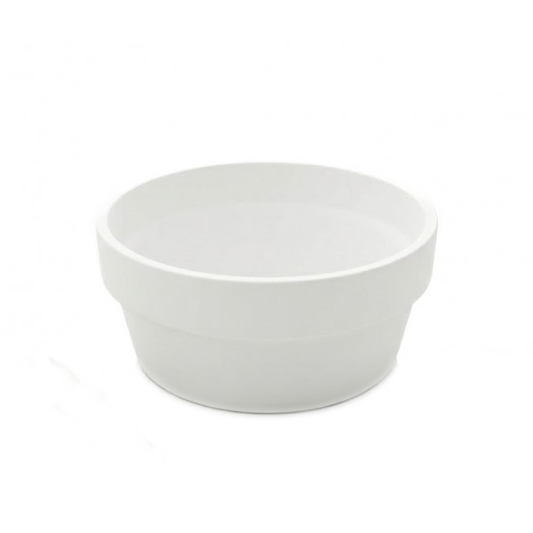 Keramický květináč WHITE GLOSS, průměr 18 cm, výška 7 cm