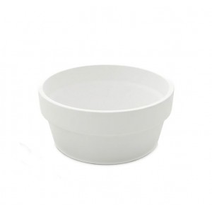 Keramický květináč WHITE GLOSS, průměr 18 cm, výška 7 cm