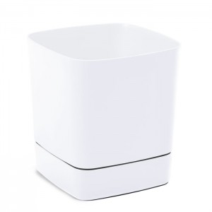 Plastový květináč s podmiskou CLIMA 160×160 mm – bílý