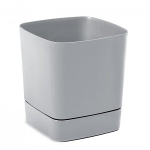 Plastový květináč s podmiskou CLIMA 190×190 mm– šedý