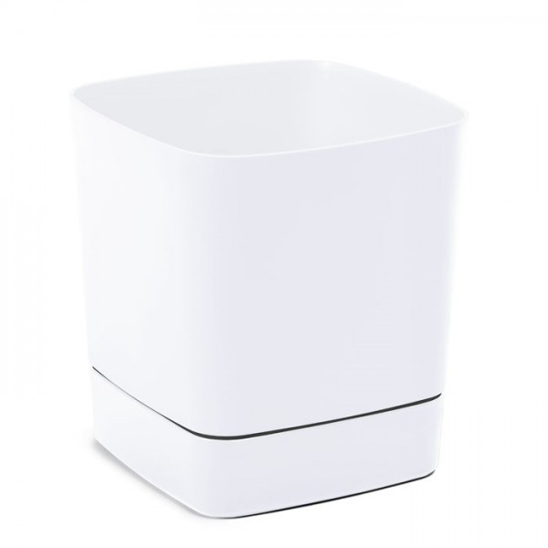 Plastový květináč s podmiskou CLIMA 190×190 mm – bílý