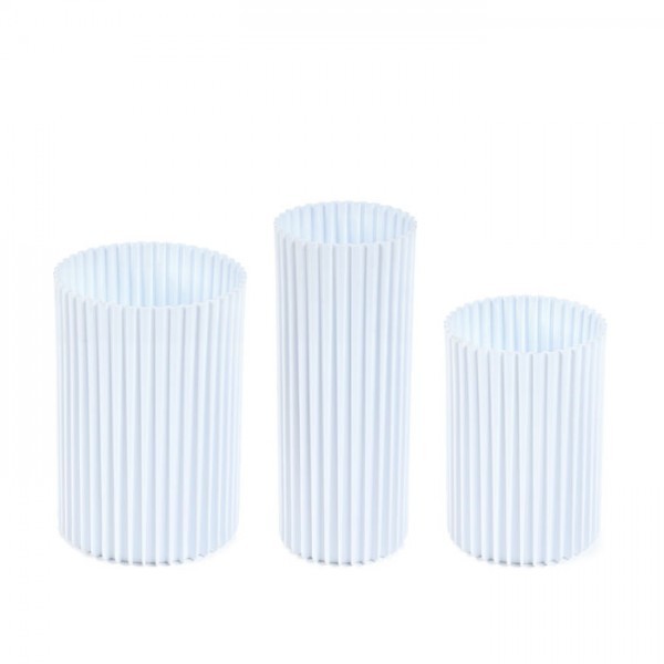 Sada 3 ks plastových váz NEMO - bílé