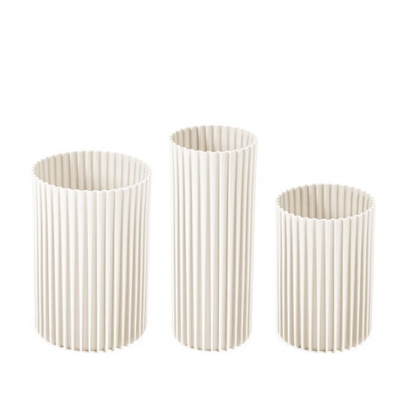 Sada 3 ks plastových váz NEMO - krémové