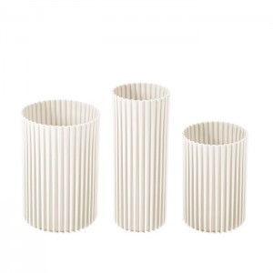 Sada 3 ks plastových váz NEMO - krémové