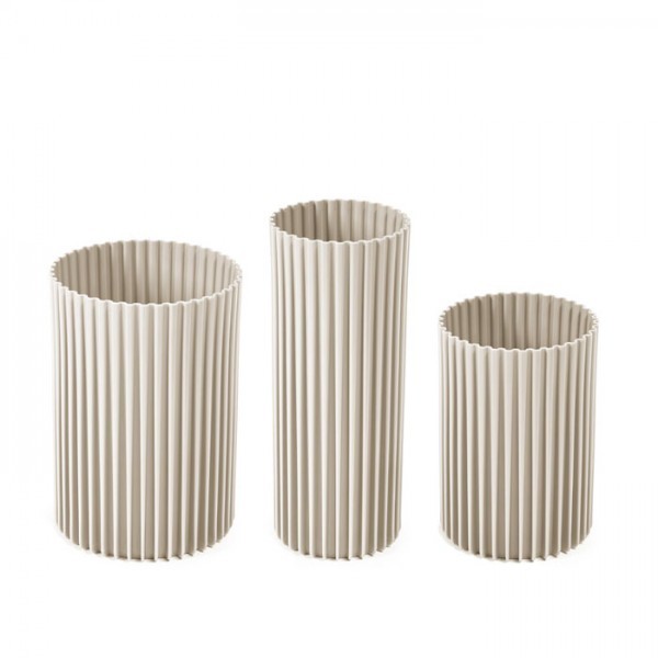 Sada 3 ks plastových váz NEMO - béžové