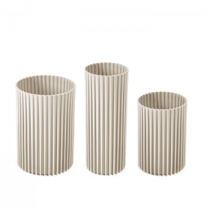 Sada 3 ks plastových váz NEMO - béžové