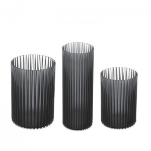 Sada 3 ks plastových váz NEMO - kouřové