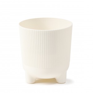 Plastový květináč Aria jumper recycled 140 mm krémový, sada 5ks