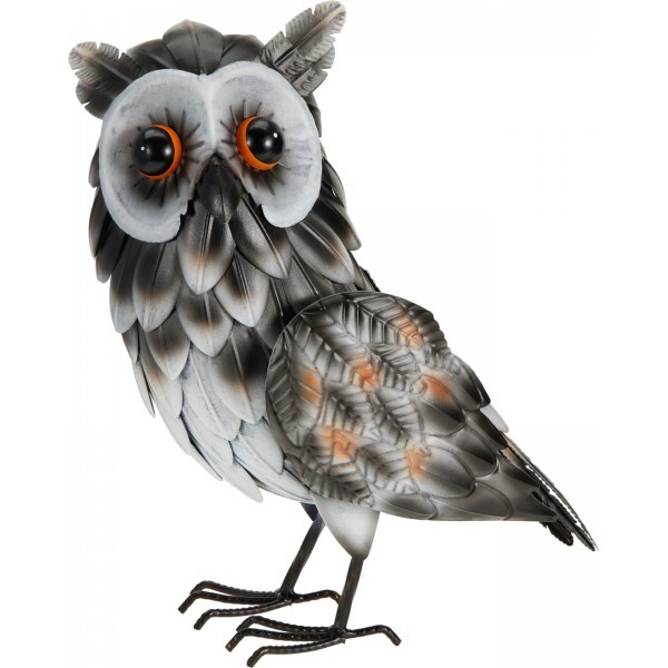 Dekorativní kovová sova B –24 × 14 × 37 cm