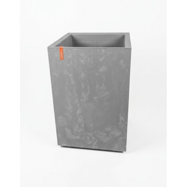 Plastový květináč Karo eco recycled efekt beton 400x400x600 mm, šedý beton new