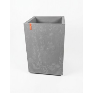 Plastový květináč Karo eco recycled efekt beton 400x400x600 mm, šedý beton new