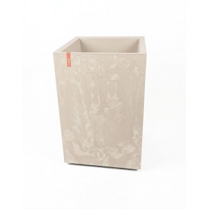 Plastový květináč Karo eco recycled efekt beton 400x400x600 mm, béžový beton new