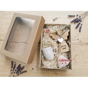 Dárková sada B (anděl + hrnek + srdce)