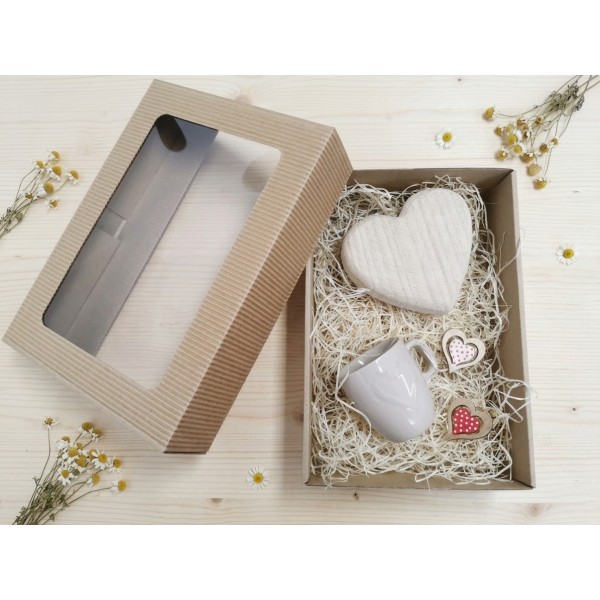 Dárková sada C (velké srdce + hrnek + srdíčka)