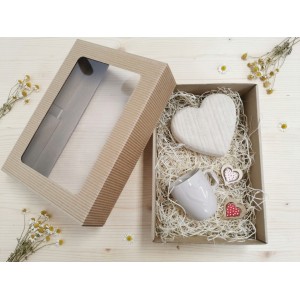 Dárková sada C (velké srdce + hrnek + srdíčka)