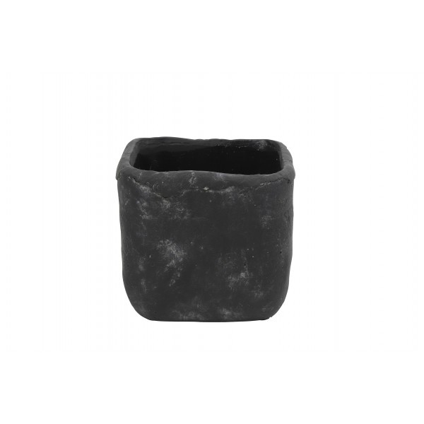 Betonový květináč Anton S – černý 10 cm