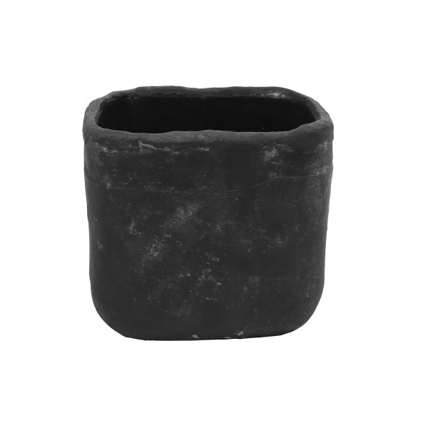 Betonový květináč Anton L – černý 12,5 cm