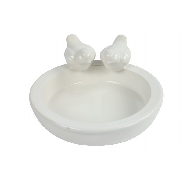 Keramické pítko pro ptáky Davina L – bílé 29 cm