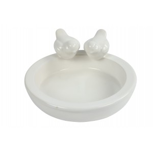 Keramické pítko pro ptáky Davina L – bílé 29 cm