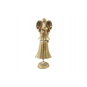 Kovový anděl Leila L – zlaté provedení 48,5 cm