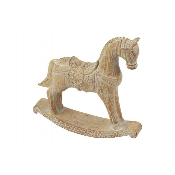 Houpací koník Amado S – zlatý, polystone, 16 cm