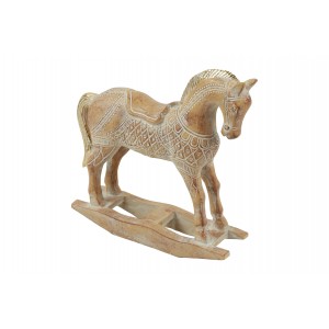 Houpací koník Amado M – zlatý, polystone, 20,8 cm