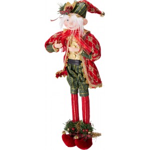 Vánoční stojící elf – 45 cm, s pohyblivými rukami 