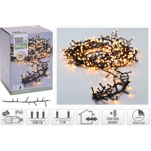Vánoční LED světelný řetěz – had, 1000 LED, 20 m, teplá bílá