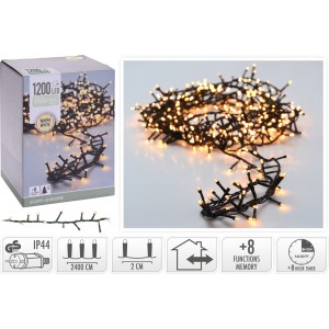 Vánoční LED světelný řetěz – had, 1200 LED, 24 m, teplá bílá