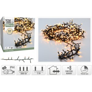 Vánoční LED světelný řetěz – had, 1500 LED, 30 m, teplá bílá