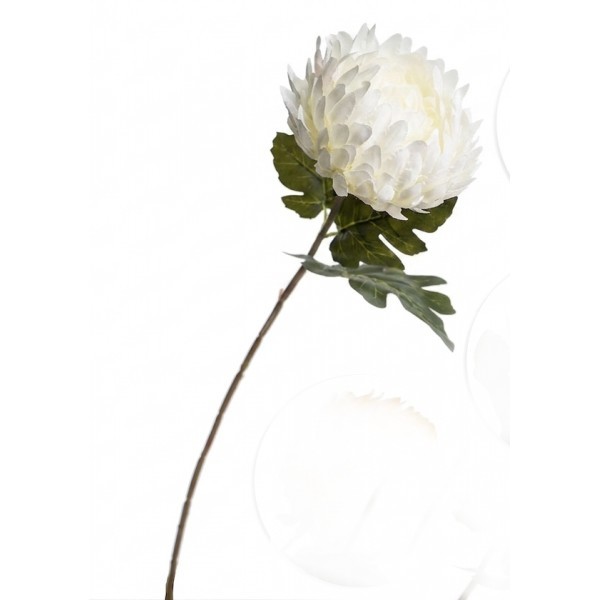 Umělá chryzantéma - bílá, 73 cm