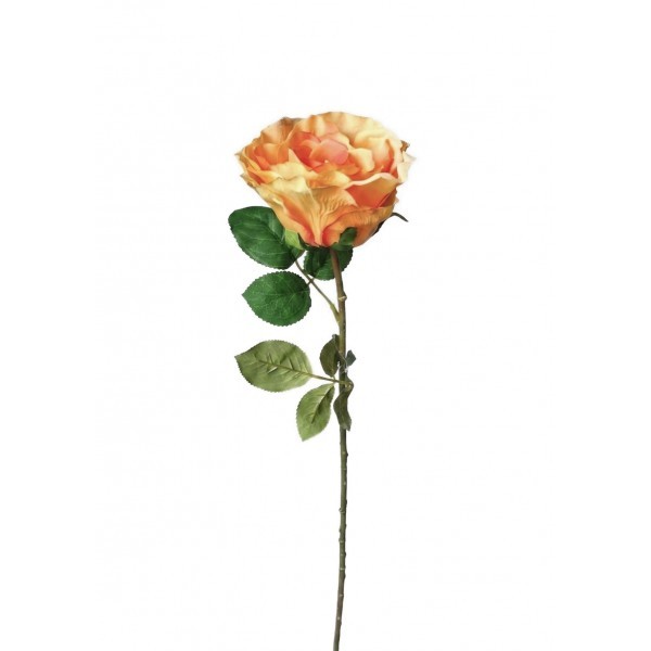 Umělá růže - oranžová, 68 cm