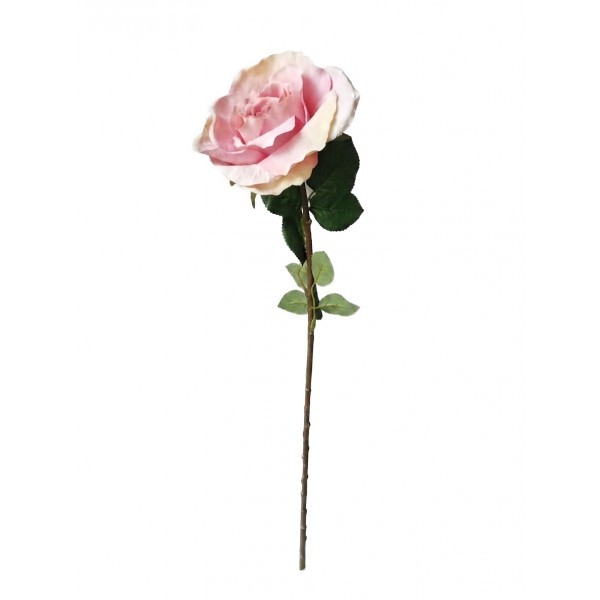Umělá růže - světle růžová, 68 cm