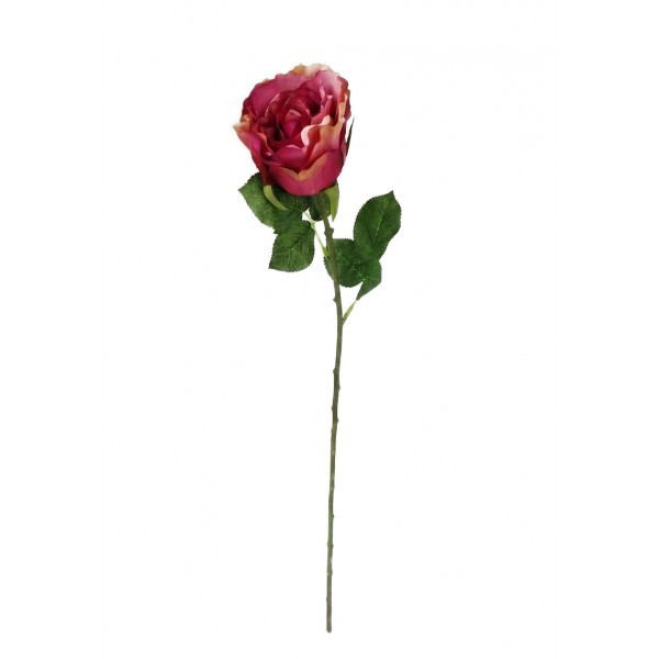 Umělá růže - tmavě růžová, 68 cm