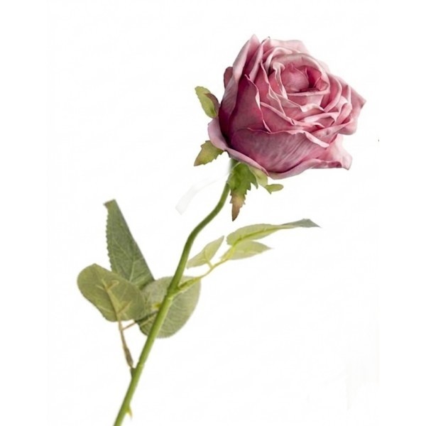 Umělá růže - růžová, 48 cm