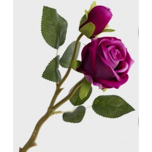 Umělá růže - tmavě růžová, 35 cm