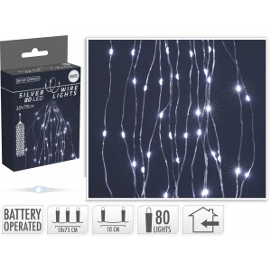 Vánoční osvětlení "vodopád" 80 LED, 10 x 75 cm, bílé světlo