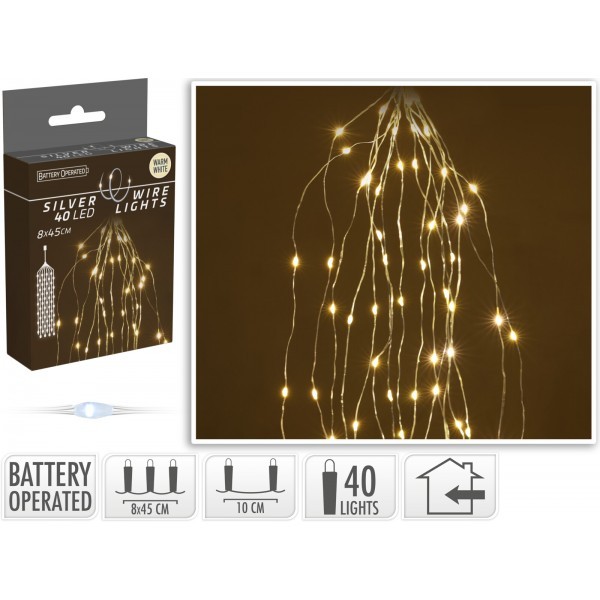 Vánoční osvětlení "vodopád" 40 LED, teplé bílé světlo