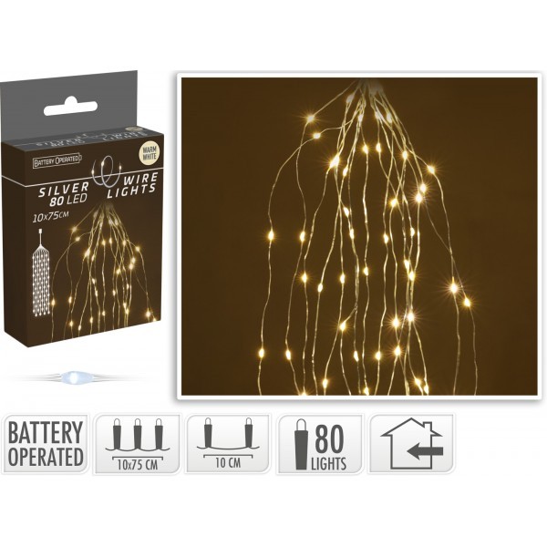 Vánoční osvětlení "vodopád" 80 LED, teplé bílé světlo