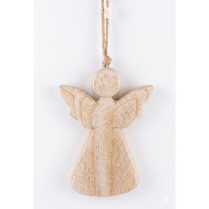 Anděl – přírodní, závěsná dekorace, dřevo, 20 × 15 × 6 cm