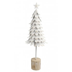 Bílý kovový vánoční stromek 44 × 16 × 7,5 cm 