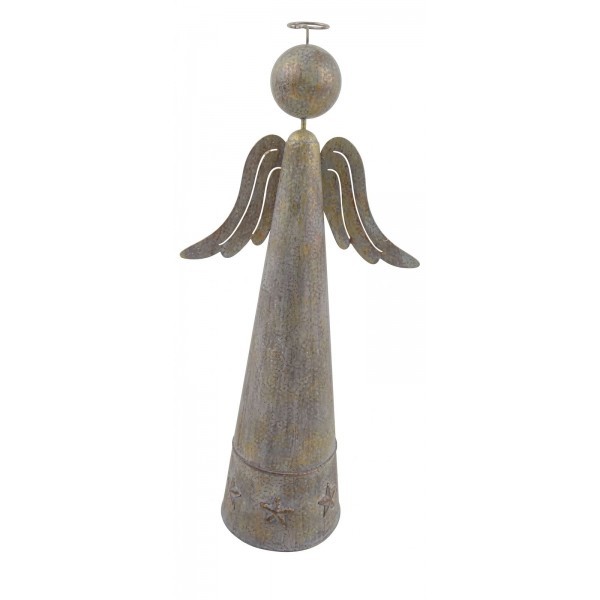 Zlatý kovový anděl 35 × 16 × 8,5 cm
