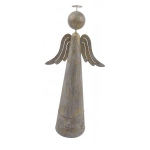Zlatý kovový anděl 35 × 16 × 8,5 cm