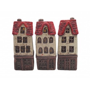Sada 3 ks keramických přírodních domečků, mix, 5,8 × 5,4 × 14,9 cm